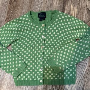 Mini Boden Green Polka Dot Cardigan